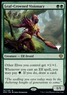 Leaf-Crowned Visionary (V.2) - Dominaria United: Promos (Rare) [PDMU-167]