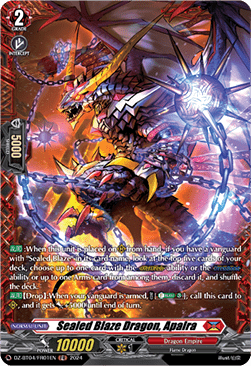 Sealed Blaze Dragon, Apalra  (V.2 - Frame Rare) - Destined Showdown (Frame Rare) [DZ-BT04-FR01]