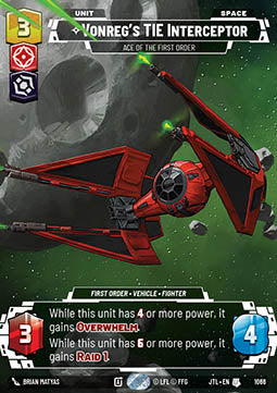 Vonreg's TIE Interceptor, Ace of the First Order (V.4) - Jump to Lightspeed: Extras (Uncommon) [XJTL-1066]