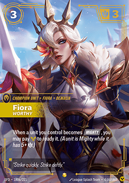 Fiora, Worthy (V.2 - Showcase) - Spiritforged (Showcase) [SFD-180a]