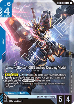 Unicorn Gundam 02 Banshee (Destroy Mode) (GD01-003) (V.1 - Legendary Rare)