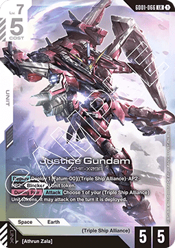 Justice Gundam (GD01-066) (V.1 - Legendary Rare)