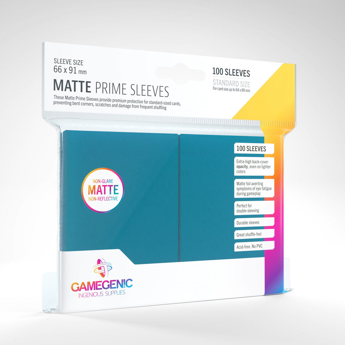 Gamegenic - Standard Size Matte Prime Sleeves - Blue (100 ct.)