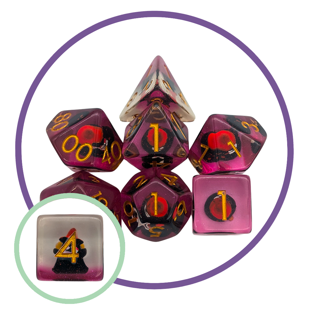 Mystery Dice Goblin - Spooky Collection - Ghost Black Inclusion Dice Set