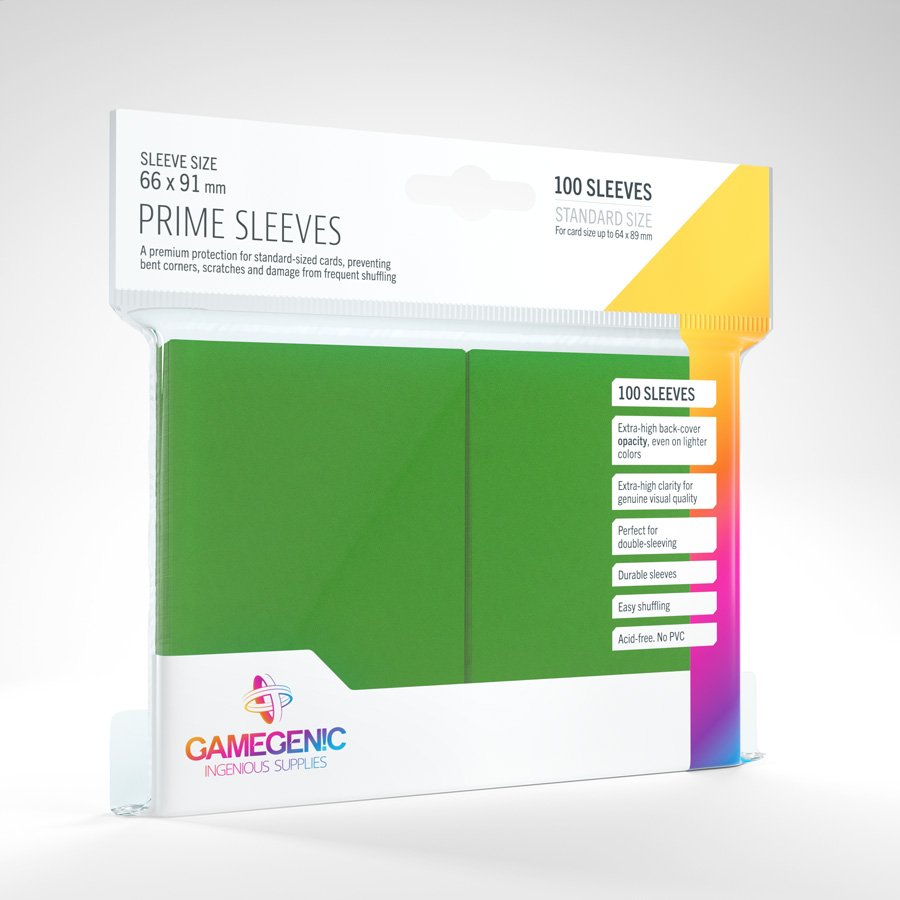 Gamegenic - Standard Size Prime Sleeves - Green (100 ct.)