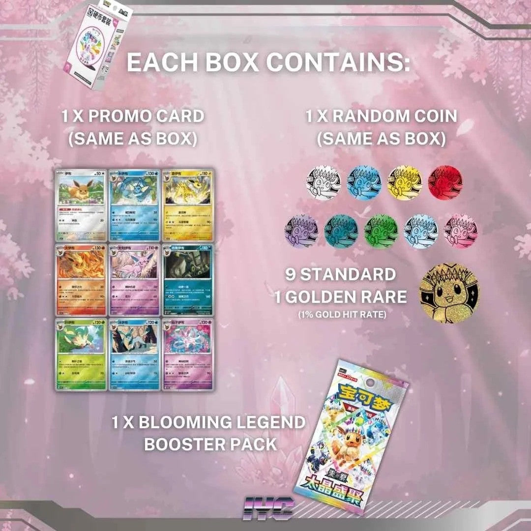 Chinese Pokemon TCG: Blooming Legends Eevee & Friends Coin Set