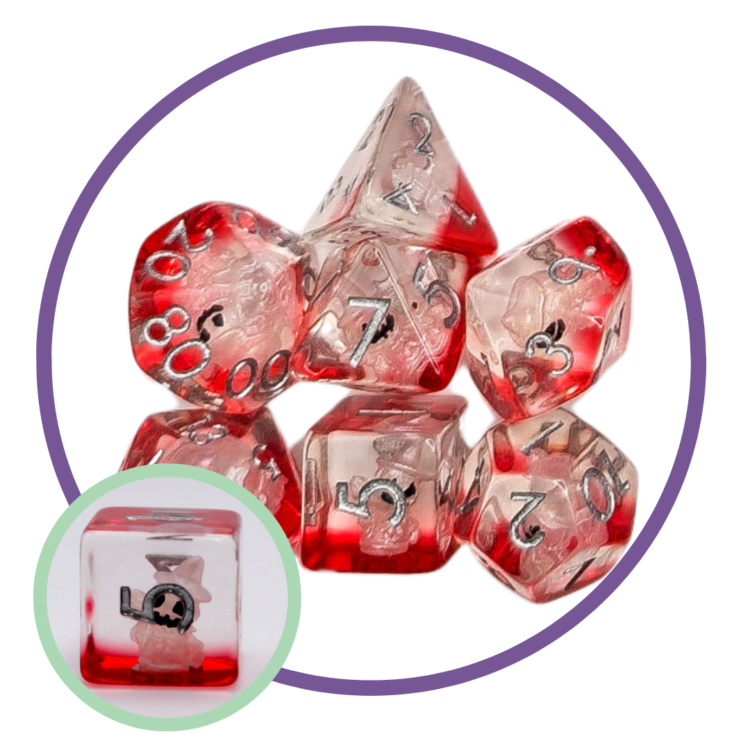 Mystery Dice Goblin - Spooky Collection - Ghost White Inclusion Dice Set