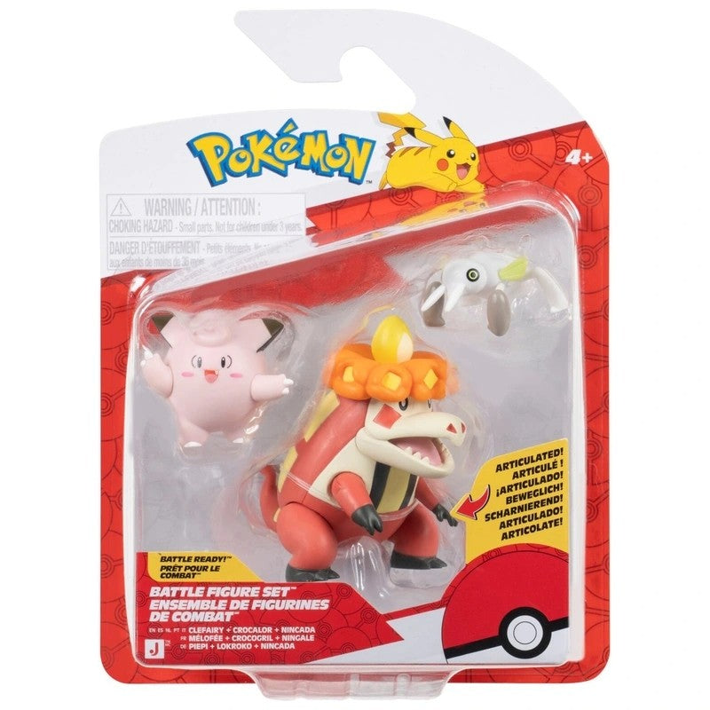 Pokemon - Battle Figure Set - Clefairy, Crocalor & Nincada