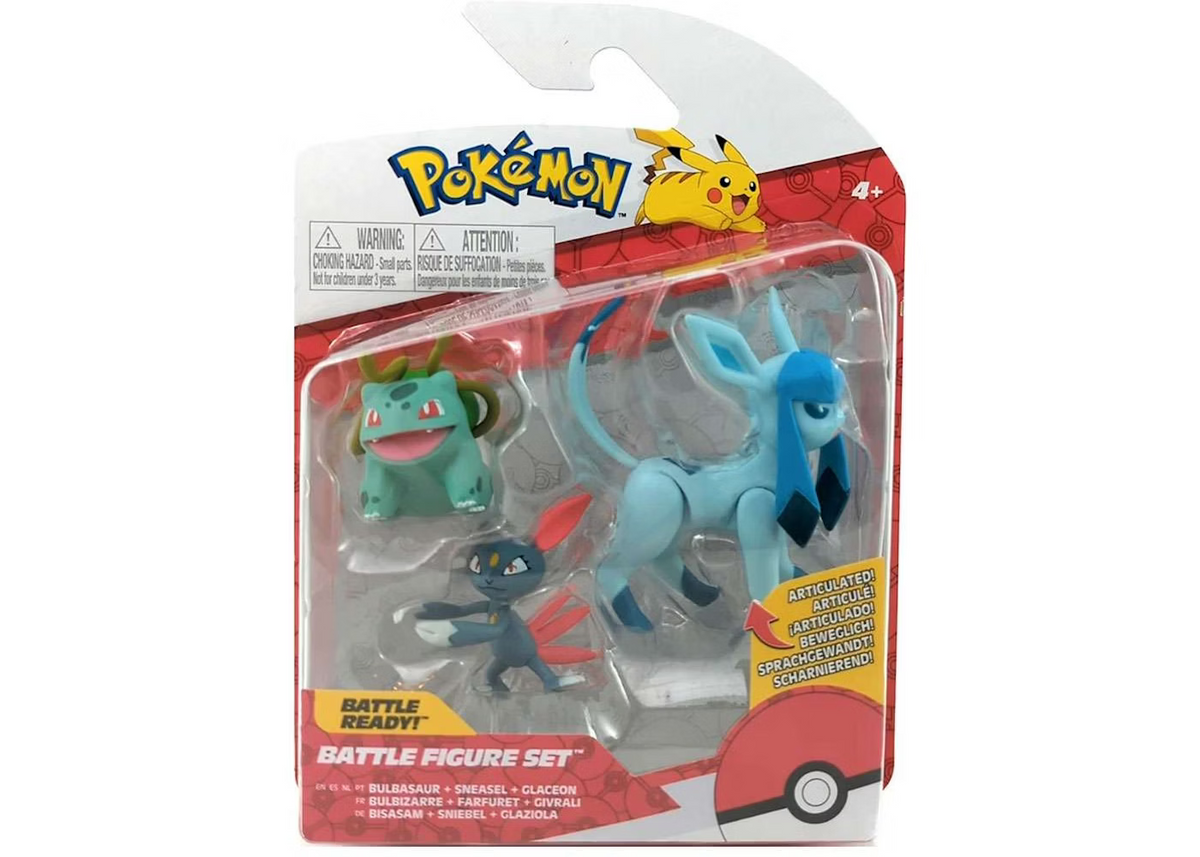 Pokemon - Battle Figure Set - Bulbasaur, Sneasel & Glaceon
