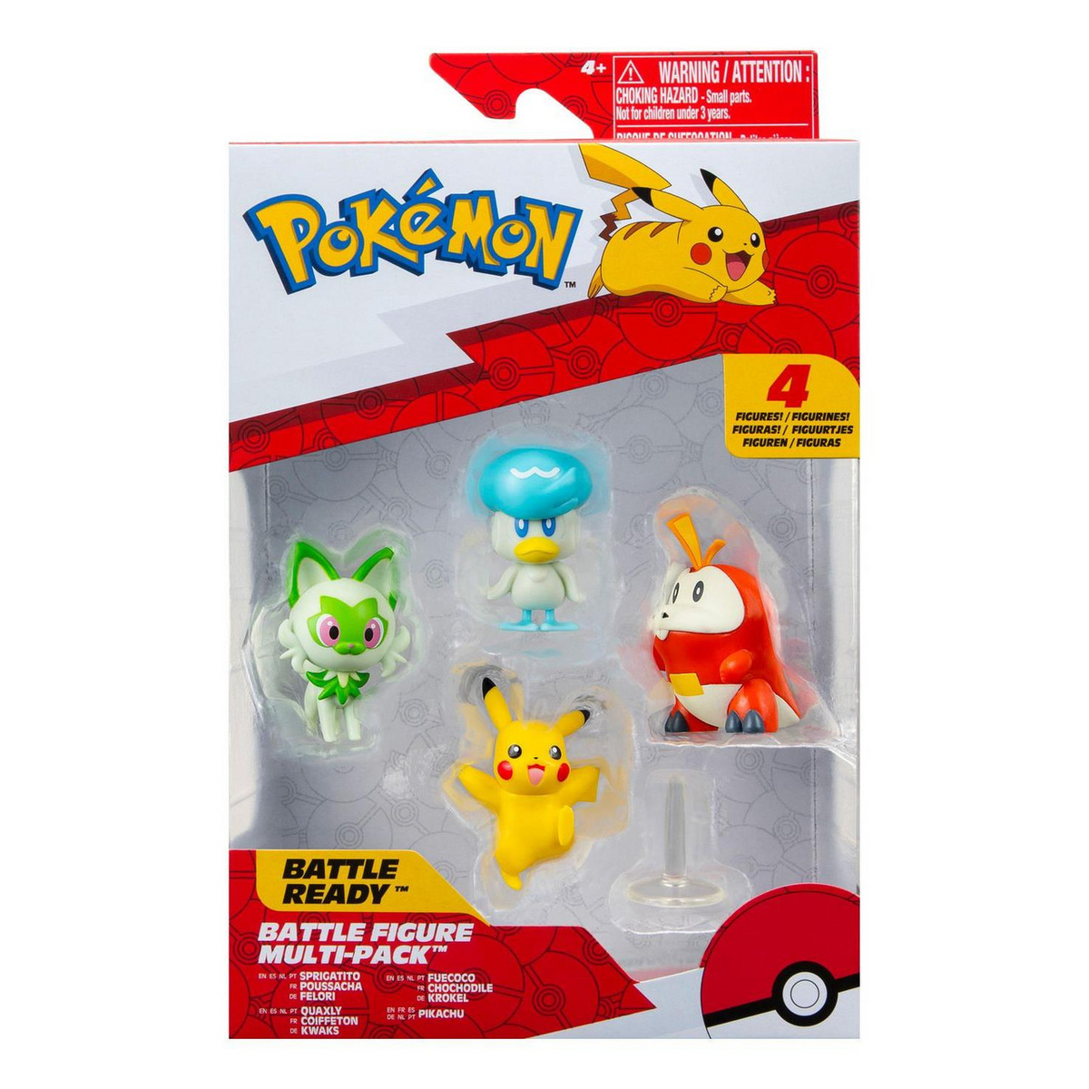 Pokemon - Battle Figure Set - Pikachu, Fuecoco, Sprigatito & Quaxly