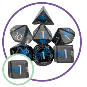Mystery Dice Goblin - Spooky Collection - Spider Alien Inclusion Dice Set