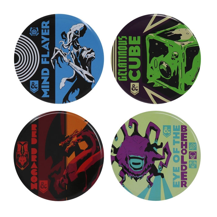 Dungeons & Dragons: Set of 4 Printed Metal Coasters