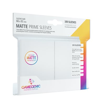 Gamegenic - Standard Size Matte Prime Sleeves - White (100 ct.)