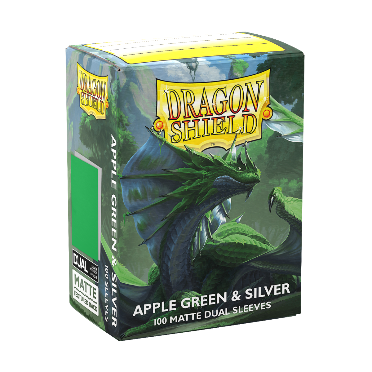 Dragon Shield - Dual Matte Standard Size Sleeves 100pk - Apple Green & Silver