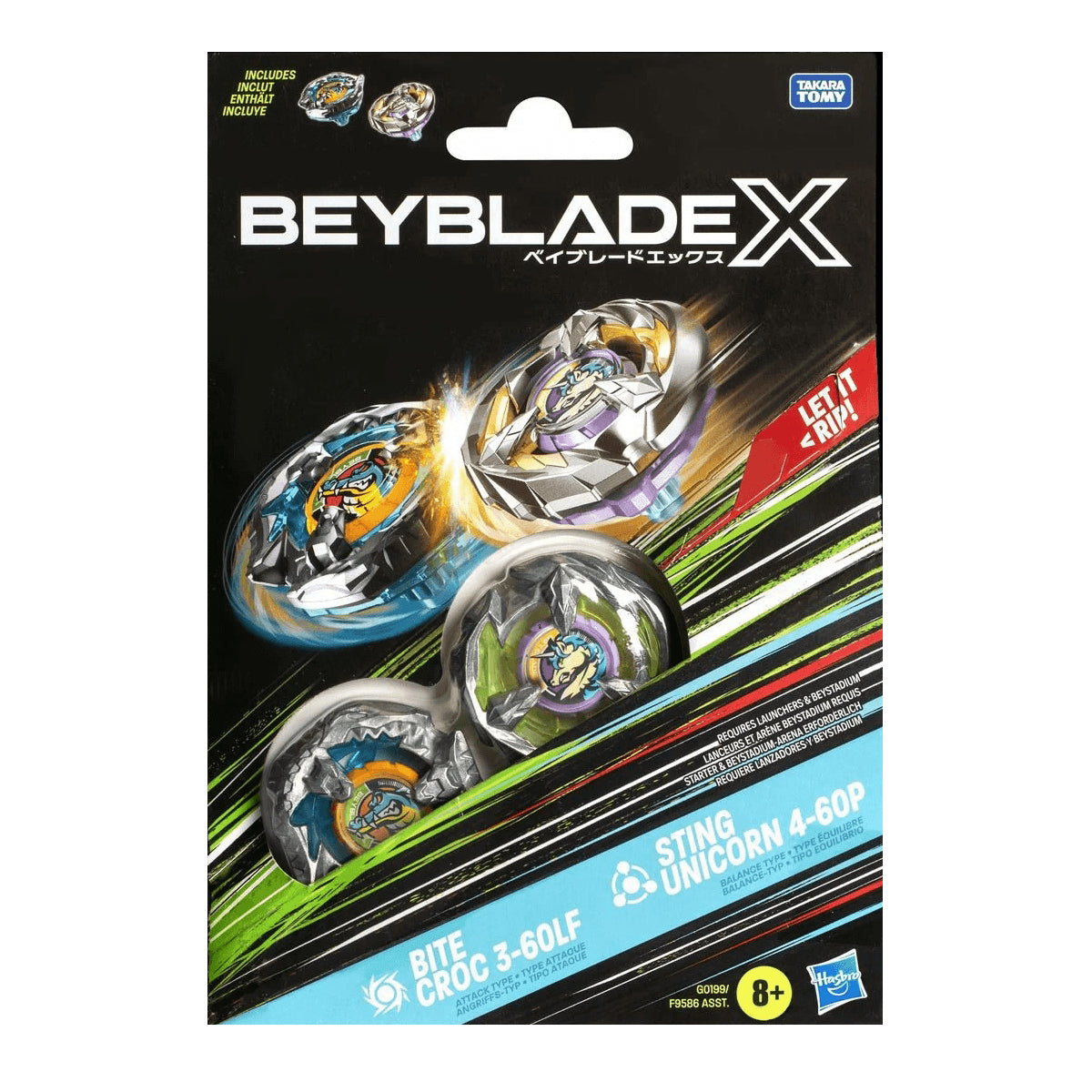 Beyblade X - Bite Croc 3-60LF & Sting Unicorn 4-60P